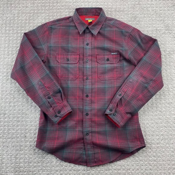 Eddie Bauer Shirt Men Small S Red Green Plaid Button Up Long Sleeve Casual - Picture 1 of 9